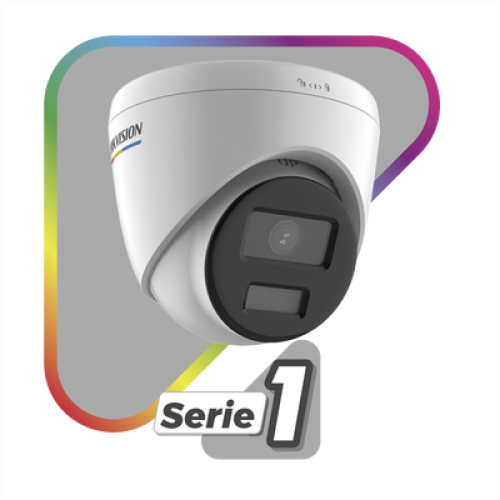 Turret IP 4 Megapixel / Imagen a Color 24/7 / PoE / Lente 2.8 mm / Luz Blanca 30 mts / Exterior IP67 / WDR 120 dB / H.265+ / ONVIF 