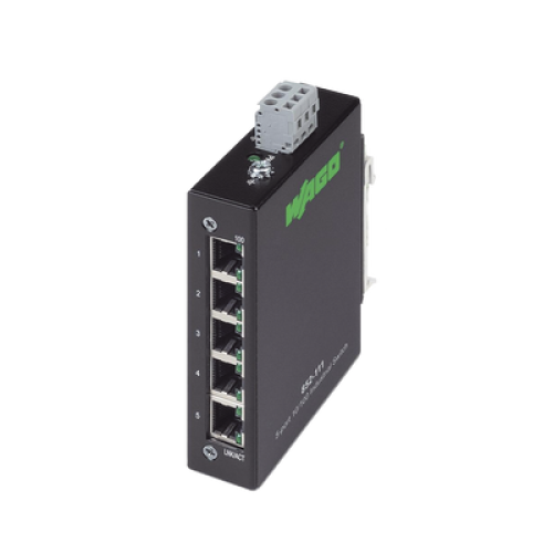 Switch Industrial ECO / 5 Puertos 100Base-TX / 10/100 Mbps Auto-Negotiation / Auto-MDI/MDI-X / Alimentación 18-30 VDC / IP30 / Montaje DIN-35
