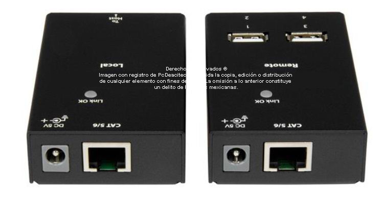 HUB Extensor USB 2.0 x 4 vía UTP Cat5/Cat6 hasta 50 m