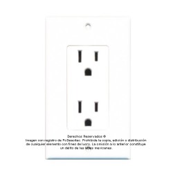 Placa Tapa Decora contacto Electrico duplex aterrizado en ABS
