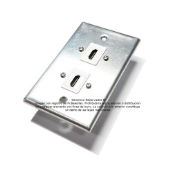 Placa Tapa doble HDMI 4k en Aluminio