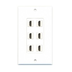 Placa Tapa Decora 6 puertos HDMI 4k en ABS