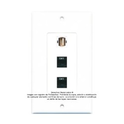 Placa Tapa Decora USB 2.0 Tipo A + 2 Jack Rj45 Cat5e en ABS