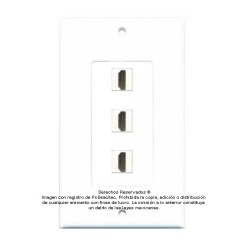 Placa Tapa Decora HDMI 4k triple en ABS
