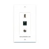 Placa Tapa Decora HDMI 4k + Jack RJ45 Cat5e + Antena Coaxial F en ABS