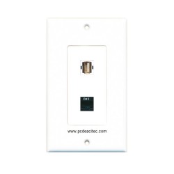 Placa Tapa Decora USB 2.0 + Jack RJ45 Cat5e en ABS