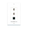 Placa Tapa Decora 2 HDMI 4k + Jack RJ45 Cat5e en ABS