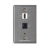 Placa Tapa HDMI 4k + Jack RJ45 Cat5 + audio Jack 3.5 mm en Acero Inoxidable