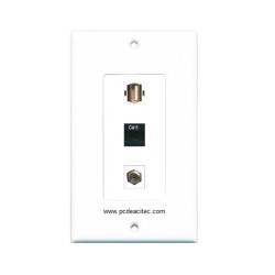 Placa Tapa Decora USB 2.0 + Jack RJ45 Cat5e + Antena Coaxial F en ABS
