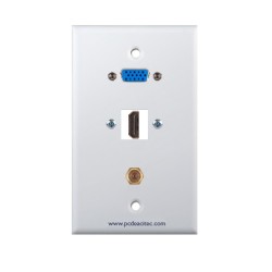 Placa Tapa VGA + HDMI 4k + antena coaxial F en ABS