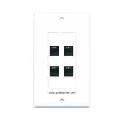 Placa Tapa Decora 4 Jacks RJ45 Cat5e en ABS