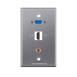 Placa Tapa VGA + HDMI 4k + cople coaxial F en Aluminio