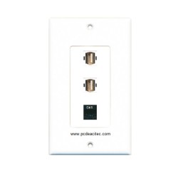 Placa Tapa Decora 2 USB 2.0 + Jack RJ45 Cat5e en ABS