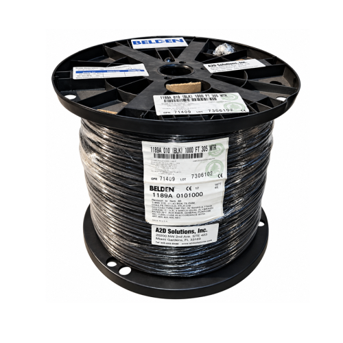 Bobina Belden 1189A Coaxial Banda Ancha, serie 6, 18 AWG, BCCS sólido, blindaje cuádruple