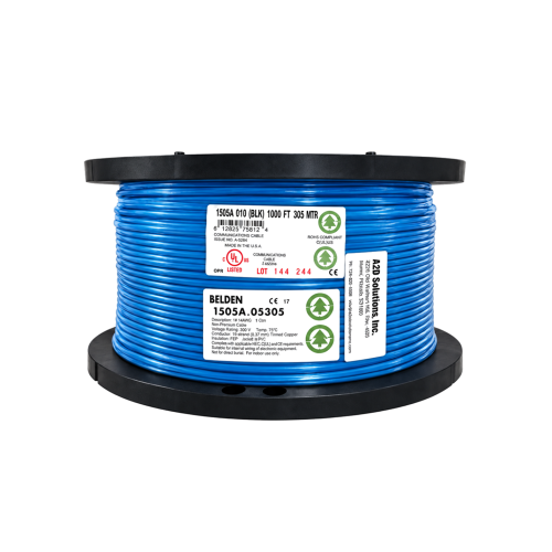 Bobina Cable Belden 1505A RG59/20 HD y SDI Cable coaxial digital azul