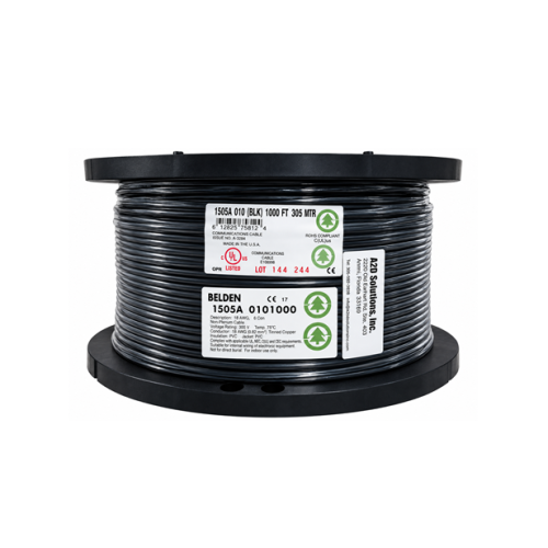 Bobina Cable Belden 1505A RG59/20 HD y SDI Cable coaxial digital negro