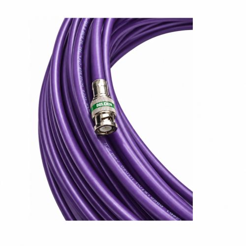 Jumper Belden 1694A BNC a BNC Cable Coaxial SDI/HD-SDI RG6 75 Ohm 6G-SDI de 1.8 m violeta