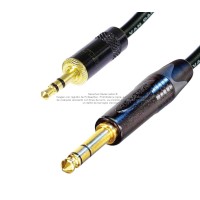 Cable estéreo TRS 6.3 mm a TRS 3.5 mm Canare - Neutrik en oro de 15 m
