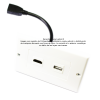 Placa Tapa Decora HDMI 4k pigtail + USB 2.0 en ABS