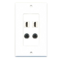 Placa Tapa Decora 2 HDMI 4k + 2 Jack 3.5 mm en ABS