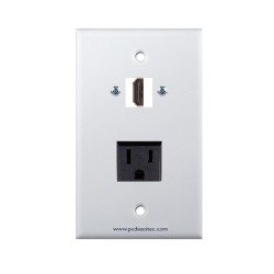 Placa Tapa HDMI 4k + Contacto Eléctrico Aterrizado en ABS
