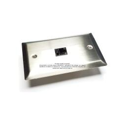 Placa Tapa 1 Jack RJ45 Cat6 crimpado en Acero Inoxidable