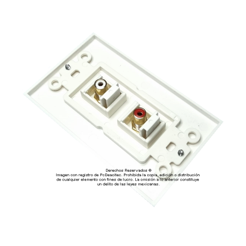 Placa Tapa Decora 2 RCA estéreo en ABS Placa Tapa Decora 2 RCA estéreo en ABS