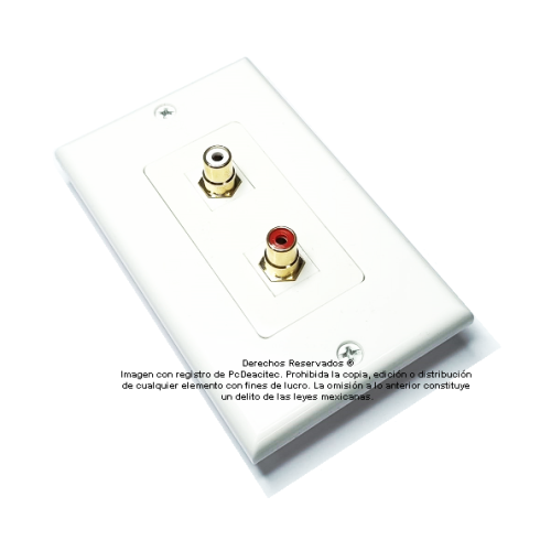Placa Tapa Decora 2 RCA estéreo en ABS