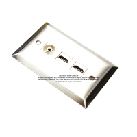 Placa Tapa doble HDMI 4k + audio Jack 3.5 mm en Acero Inoxidable Placa Tapa doble HDMI 4k + audio Jack 3.5 mm en Acero Inoxidable