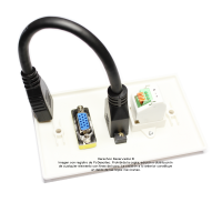 Placa Tapa VGA + HDMI 4k pigtail + Audio Jack 3.5 mm opresores en ABS Placa Tapa VGA + HDMI 4k pigtail + Audio Jack 3.5 mm opresores en ABS