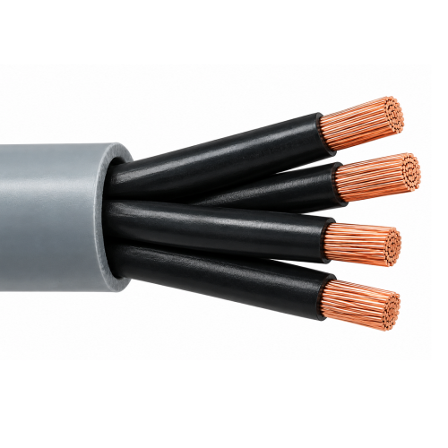 Cable de Control Flexible UNZERK YSLY - OZ, 4x0.5 mm² ~ 20 AWG, 300/500 V, gris, venta por metro