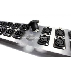 Tablero Panel 2U, para rack, 24 puertos chasis tipo Neutrik XLR 
