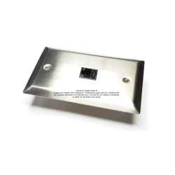 Placa Tapa 1 Jack RJ45 Cat5 crimpado en Acero Inoxidable