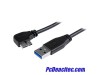 Cable delgado de 0.5m Micro USB 3.0 acodado a la izquierda a USB A