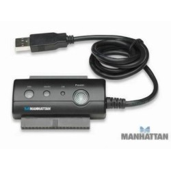 Convertidor USB 2.0 a SATA-IDE con fuente de alimentación
