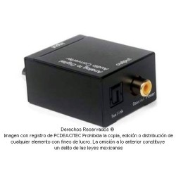 Convertidor de audio análogo a digital. RCA a Toslink más RCA coaxial digital