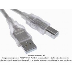 Cable USB 2.0 AB macho a macho de 1.8 m