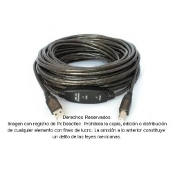 Cable  USB 2.0 AB balun extender activo macho a macho de 15 m