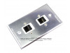 Placa Tapa Jack RJ45 Cat5e x 2 ponchable Aluminio