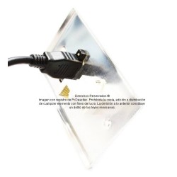 Placa Tapa HDMI 4K pigtail + Jack RJ45 Cat5e cople en Aluminio