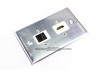 Placa Tapa HDMI 4k + Jack RJ45 Cat5e ponchable Aluminio