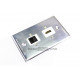 Placa Tapa HDMI 1.4 (4k + 3D + Ethernet) + Jack RJ45 Cat5e ponchable Aluminio
