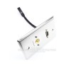 Placa Tapa HDMI 4k pigtail + Jack RCA en Acero Inoxidable