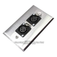 Placa Tapa XLR Canon Neutrik doble soldable en Acero Inoxidable