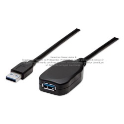 Cable extensión activa USB 3.0 tipo A macho hembra de 5 m