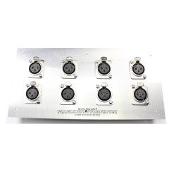 Placa Tapa Tablero 8 puertos XLR Canon soldables en Al