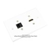 Placa Tapa HDMI 4k + cople Jack RJ45 Cat5e en ABS