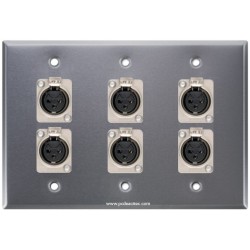 Placa Tapa XLR Canon x 6 soldable Aluminio