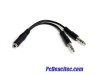 Adaptador Divisor de Audífonos Jack 3.5 de 4 pin x 2 plug 3.5 mm de 3 pin