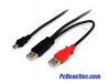 Cable de 91 cm USB en Y para Discos Duros Externos 2x USB A Macho a 1x USB Mini B Macho